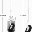 HAMITOR Toilet Bowl Brush Holder Set: Curved Design with Holder for Deep Cleaning Under Rim - Compact Hidden Scrubber for Small Space - Modern RV