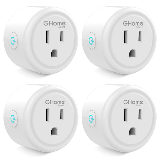 GHome Smart Plug Mini, WiFi Smart Outlet Plug Works with Alexa and Google Home, Timer Outlet with APP Control, 2.4GHz Network Only, No Hub Required