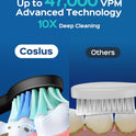 COSLUS Sonic Electric Toothbrush for Adults: 47000 VPM for Deep Cleaning & Whitening with Travel Case - 5 Modes for Sensitive Teeth & Braces