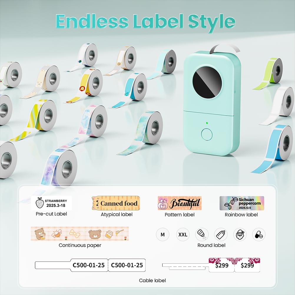 Phomemo Label Maker, D30 Portable Bluetooth Mini Label Printer Machine, Smartphone Handheld Thermal Sticker Small Labeler Multiple Templates Fonts
