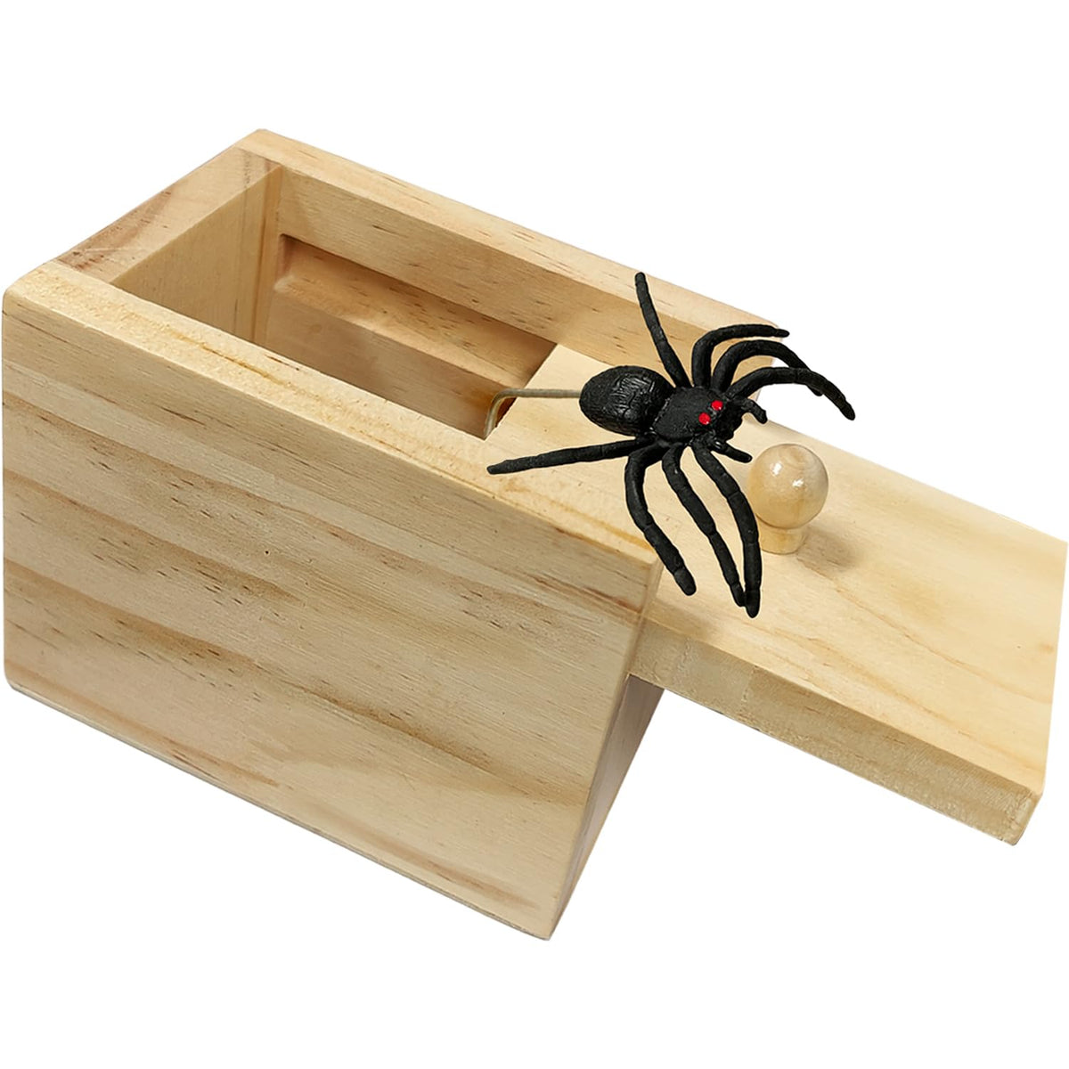 Spider Prank Box Gag Gift, Funny Surprise Gift Box Christmas White Elephant Gifts for Adults Men Women Birthday, Wooden Jump Scare Toys for Kids Ages
