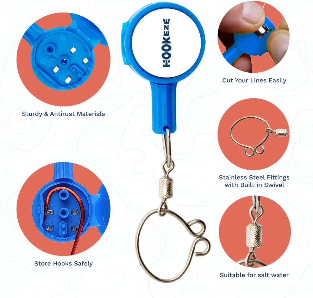 HOOK-EZE Fishing Knot Tying Tool | Protect from Fish Hooks | Tie Fishing Knots Easily | Cool Gadgets for Fishermen | Ice Fly Fishing | Fishing