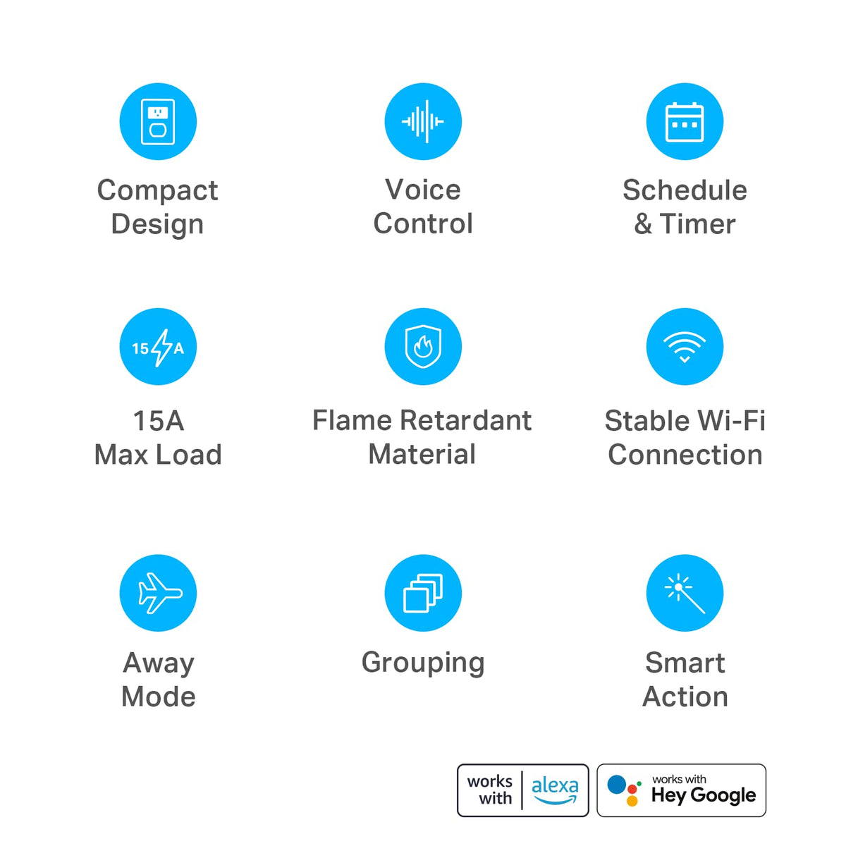 Kasa Smart Plug Ultra Mini 15A, Smart Home Wi-Fi Outlet Works with Alexa, Google Home & IFTTT, No Hub Required, UL Certified, 2.4G WiFi Only, 2 Count