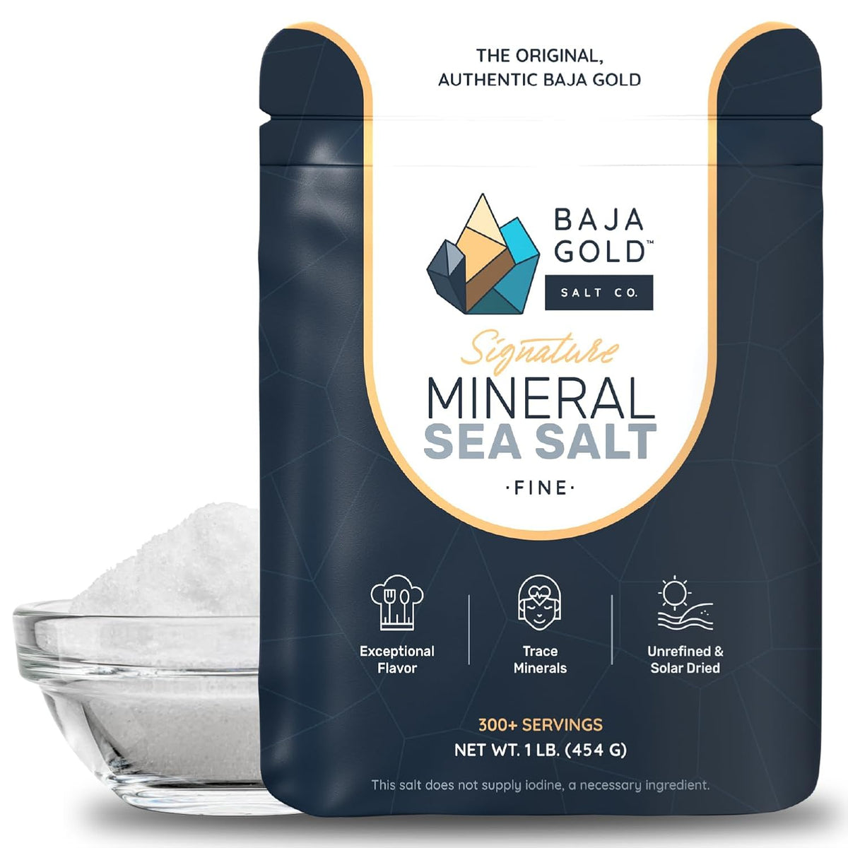 Baja Gold Mineral Sea Salt - Recommended by Gary Brecka - Fine Grind Salt for Cooking & Baking | Natural Baja Salt for Culinary Uses | Great for
