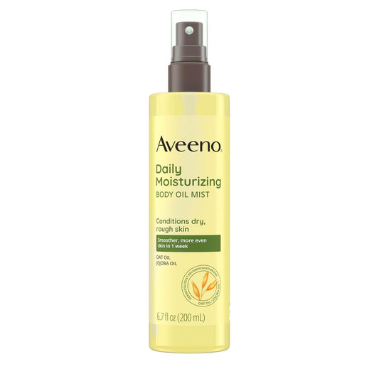 Aveeno Daily Moisturizing Dry Body Oil Mist with Oat and Jojoba Oil for Dry, Rough Sensitive Skin, Nourishing & Hypoallergenic Body Spray, Paraben