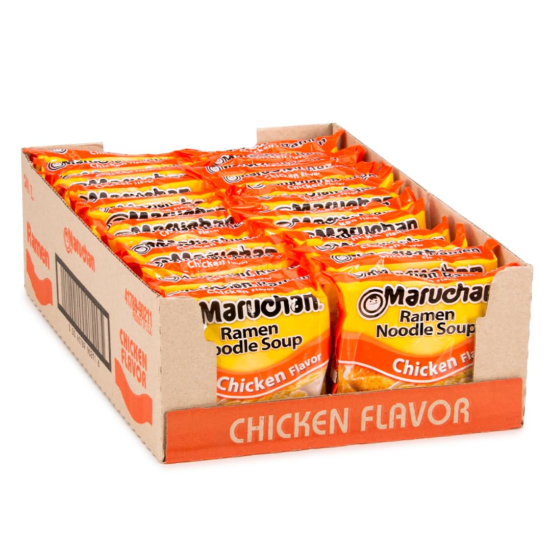 Maruchan Ramen Chicken, Instant Ramen Noodles, Ready to Eat Meals, 3 Oz, 24 Count