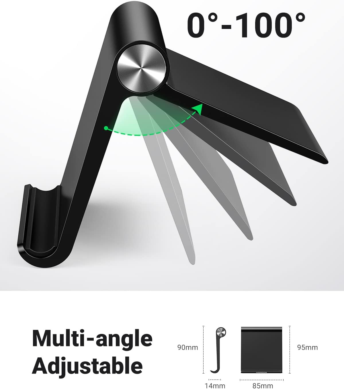 UGREEN Cell Phone Stand Holder for Desk Adjustable Compatible with iPhone 13 12 Pro Max 11 SE XS XR 8 Plus 6 7 Galaxy Note20 S20 S10 S9 S8 Foldable