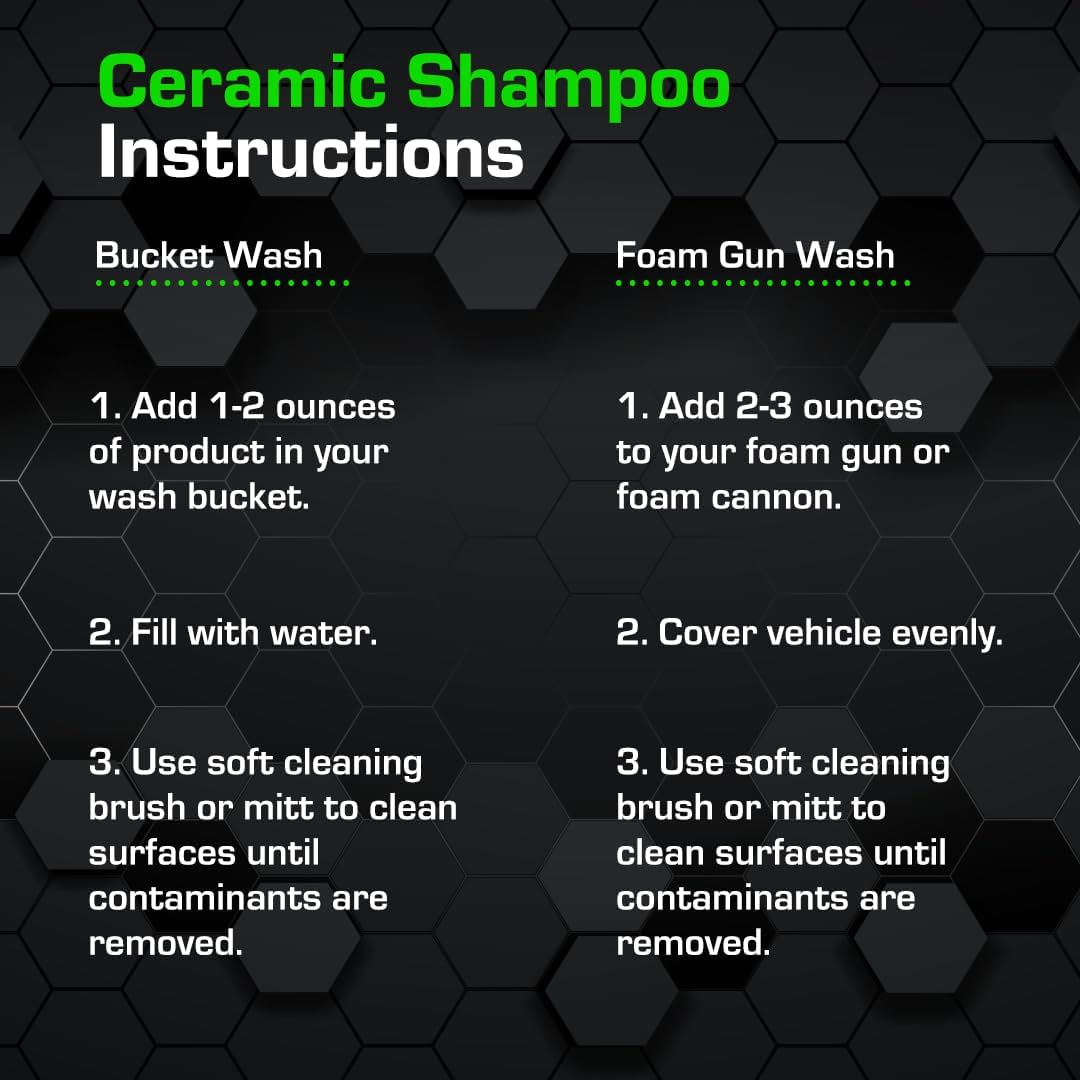 Ceramic Car Shampoo - Slick Car Wash Soap for Ceramic Coatings - pH-Balanced Car Wash Shampoo - Adds Hydrophobic Protection | Enhances Coatings