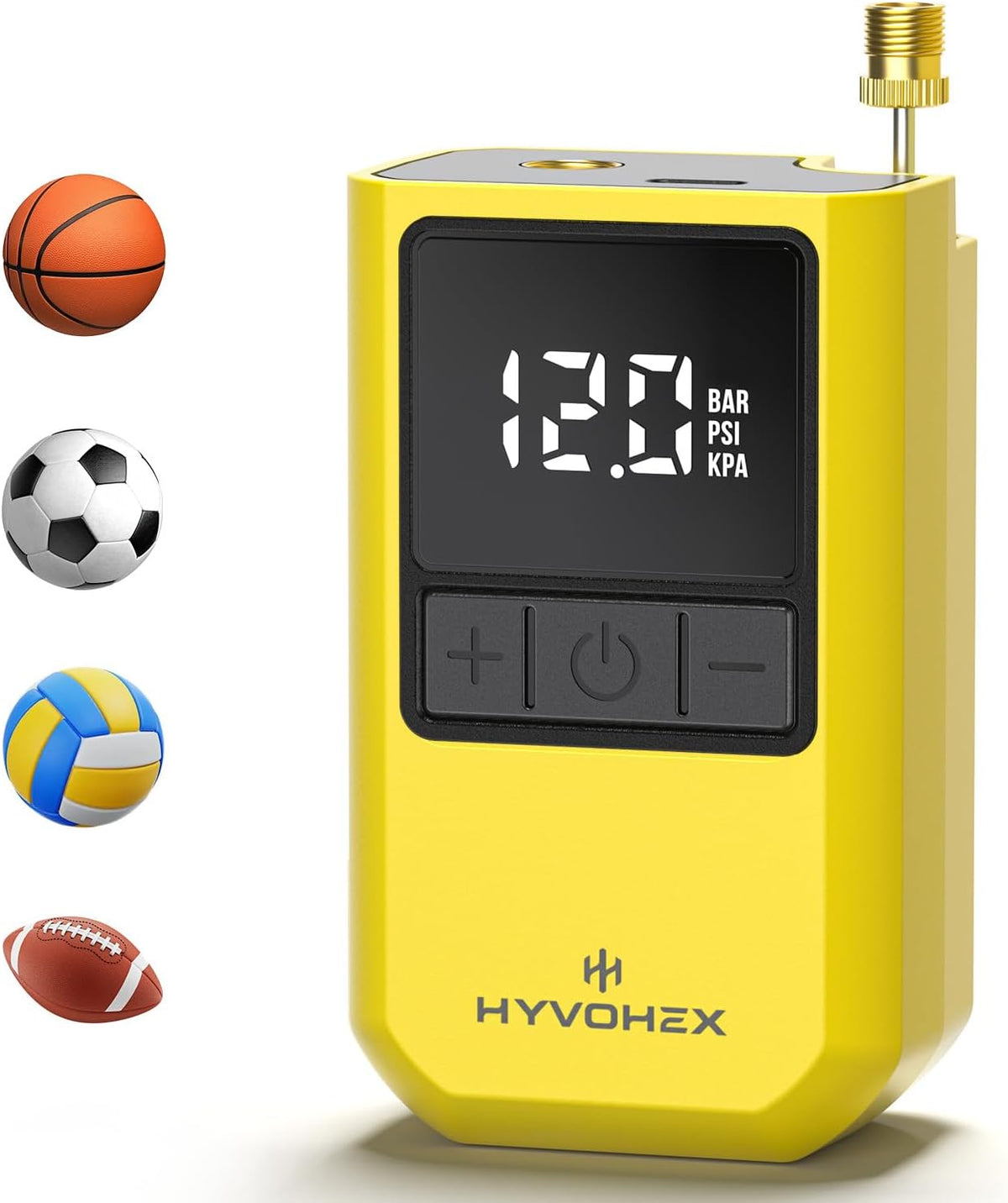 Ball Pump for Sports Balls, Portable Electric Basketball Pump Ultra Fast Inflation, with Digital LED Display Air Pump for Balls, Preset Pressure with