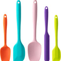 Silicone Spatula Set, 5 Piece Food Grade Rubber Spatulas for Baking, Cooking, and Mixing High Heat Resistant Non Stick Dishwasher Safe BPA-Free