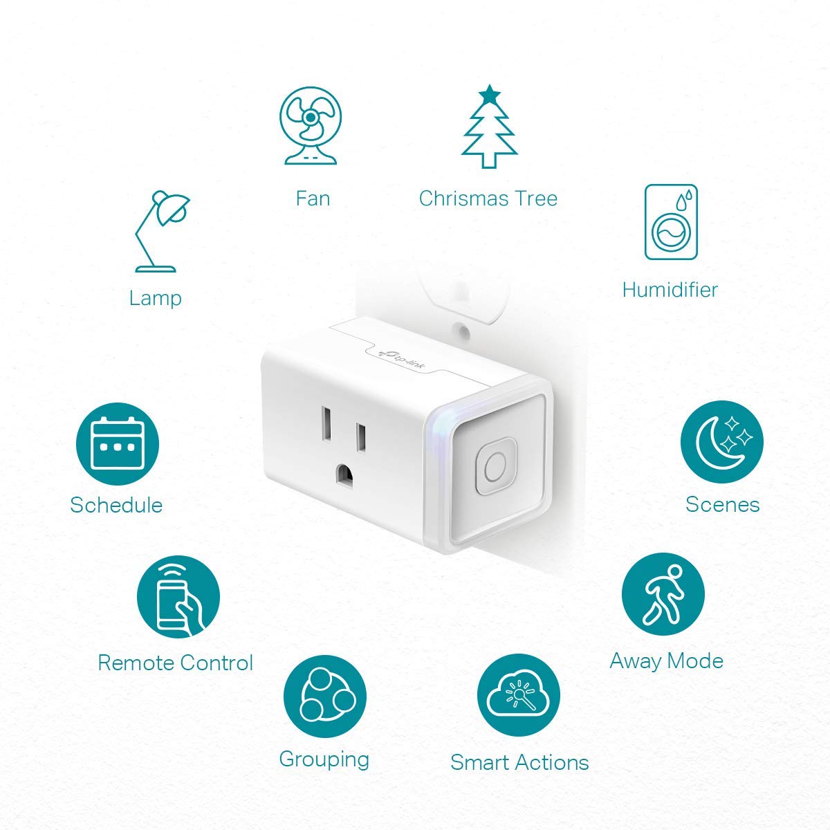 Kasa Smart Plug HS103P2, Smart Home Wi-Fi Outlet Works with Alexa, Echo, Google Home & IFTTT, No Hub Required, Remote Control,15 Amp,UL Certified