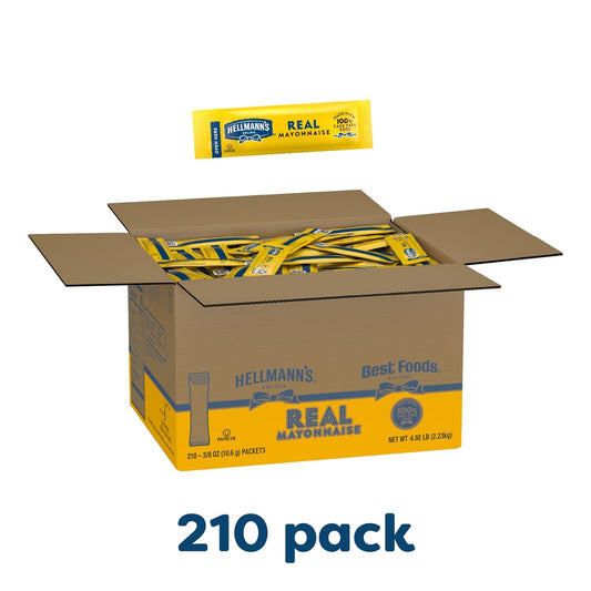 Hellmann's Real Mayonnaise Stick Packets Easy Open, Condiment for Sandwiches, Salads, Mayo Made with 100% Cage Free Eggs, Gluten Free, 0.38 oz, Pack