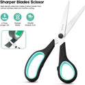 3-Pack 8" Heavy Duty Scissors with Ultra Sharp Blades and Comfort Grip Handles - For Office, Home, School, Sewing, and Crafts