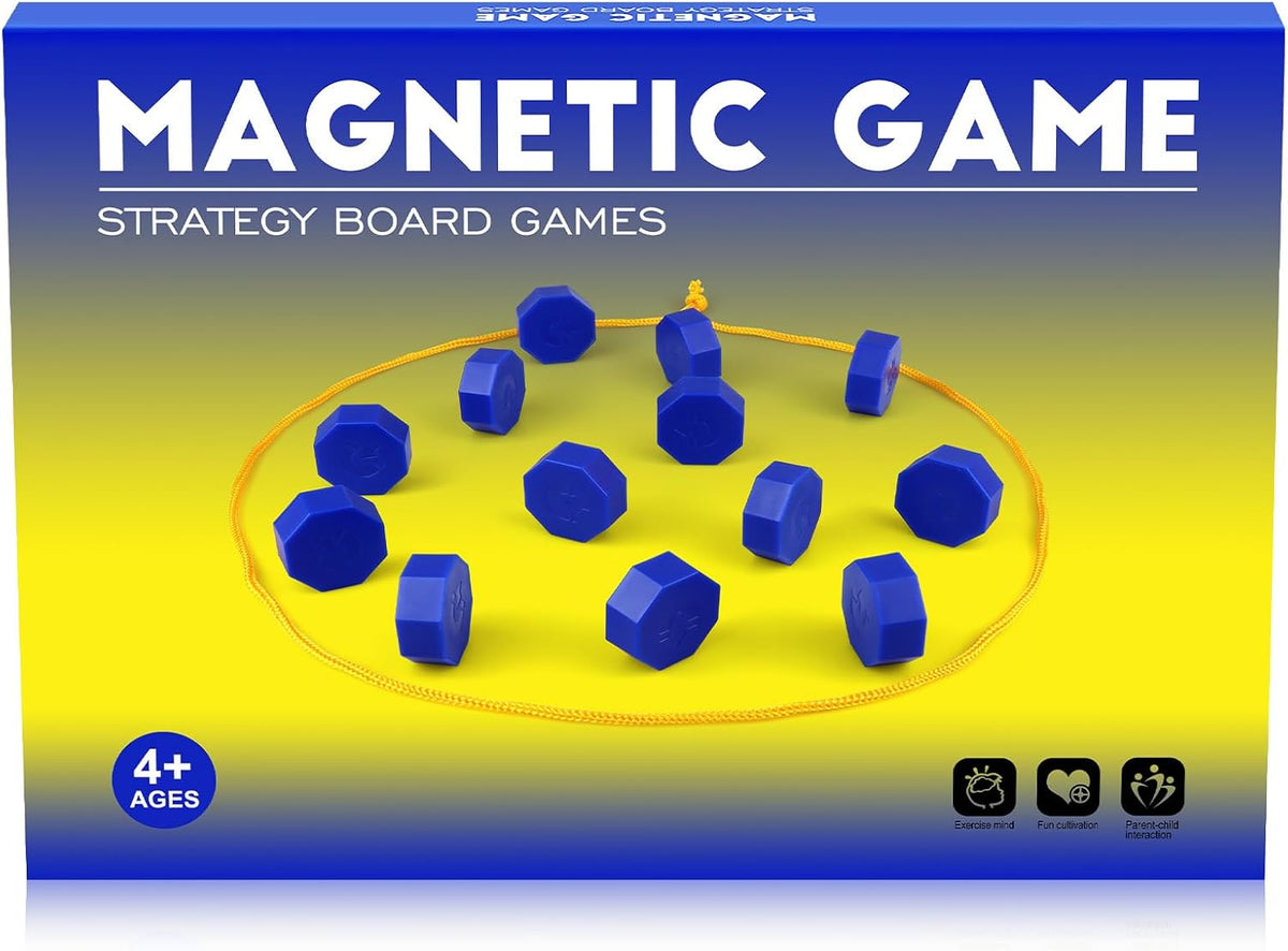 Magnetic Chess Game with Full-Size Stones, Magnet Game with String, for Family & Party & Travel & Camping, Puzzle Strategy Games, 2 Player Games for