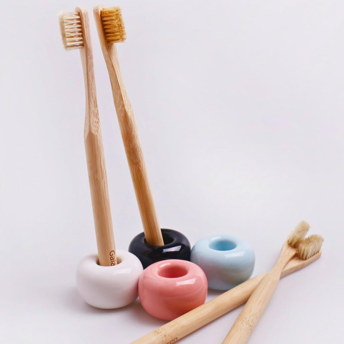 Gaia Guy Natural Bristle Bamboo Toothbrush (NO Nylon - Boar Hair ONLY) - Totally Compostable & Biodegradable Boar Bristle and Bamboo Toothbrushes