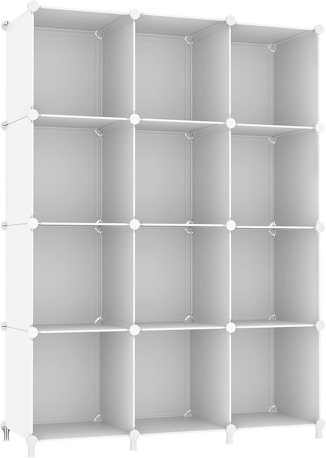 AWTATOS Cube Storage Organizer Storage 12 Cube Bookshelf DIY Plastic Closet Clothes Storage Shelves with Wooden Mallet, Stackable Storage Solution