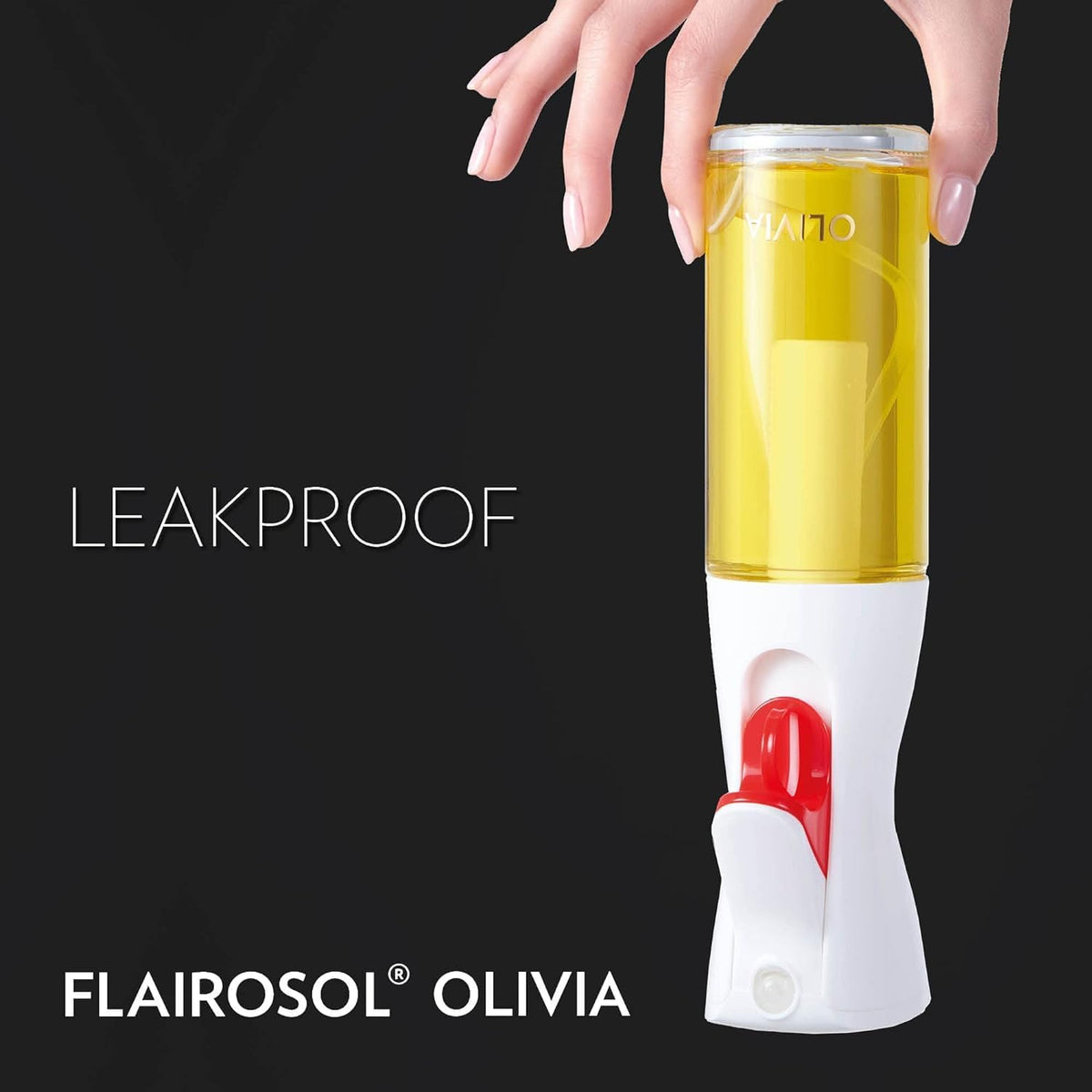 FLAIROSOL OLIVIA. The Original Advanced Oil Sprayer for Cooking, Salads, BBQs and More, Continuous Spray with Portion Control, Trusted by Chefs