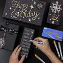 Dyvicl Metallic Markers Pens - Silver and Gold Paint Pens for Black Paper, Glass, Rock Painting, Halloween Pumpkin, Card Making, Scrapbook Album