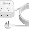 6 Ft Surge Protector Power Strip - 8 Widely Outlets with 4 USB Ports, 3 Side Outlet Extender with 6 Feet Extension Cord, Flat Plug, Wall Mount, Desk