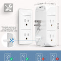 Mifaso 3-Sided Multi Plug Power Strip, Wall Extender with Shelf, Night Light & Surge Protector, USB Wall Charger with 5 AC Wide Space Outlets and 3