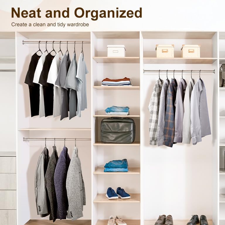 HOUSE DAY Black Plastic Hangers 60 Pack, Clothes Hangers with Non Slip Hooks, Durable & Space Saving Coat Hanger, Light-Weight Clothing Hanger