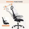 Sweetcrispy Office Computer Desk Chair, Ergonomic High-Back Mesh Rolling Work Chairs with Wheels and Adjustable Headrests, Comfortable Lumbar