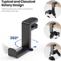 EURPMASK Rotating Headphone Stand - PC Gaming Headset Holder, Adjustable Clamp-on Under Desk Hanger With 360 Degree Swivel & Cable Clip Organizer