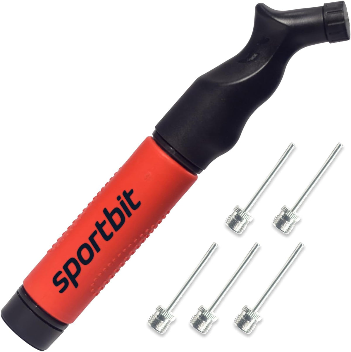 SPORTBIT Ball Pump for Sports Balls - Push & Pull Inflating System - Hand Pump for All Exercise Balls - Volleyball Pump, Basketball Inflator