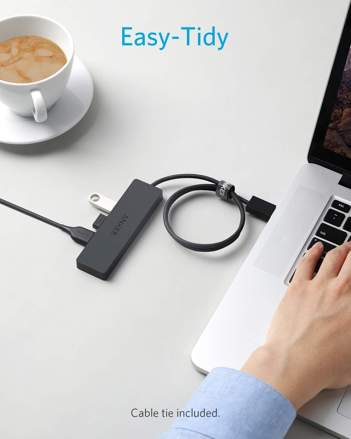 Anker USB Hub 4 Ports, Multiple USB 3.0 Hub, USB Splitter for Laptop, Extender for A Port Laptop, PC, Desktop and More [Charging Not Supported](2ft