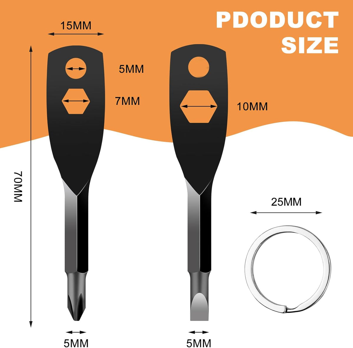 Stocking Stuffers for Men Adults - Gifts 4-in-1 Keychain Screwdriver Set for Teens Dad, Multi-functional Cool Gadgets Tools with Phillips and Slotted