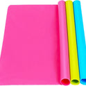 3 Pack Silicone mat Large Silicone Sheets for Crafts, Liquid, Resin Jewelry Casting Molds Mat, Silicone Placemat 15.7” x 11.8” (Blue & Rose Red