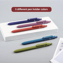 Gel Pens, 5 Pcs 0.5mm Black Ink Pens Fine Point Smooth Writing Pens with Silicone Grip, High-End Series Metal Clip Retractable Pens for Journaling