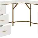 Techni Mobili L Shaped Desk - Two-Toned Computer Desk with Drawers & Storage Shelves - Simple Modern Furniture & Home Office Space Corner Table for