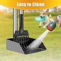 TOOGE Pooper Scooper, Dog Pooper Scooper Long Handle Stainless Metal Tray and Rake for Medium Small Dogs Heavy Duty Pet Supplies to Use for Grass