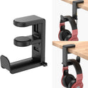 EURPMASK Rotating Headphone Stand - PC Gaming Headset Holder, Adjustable Clamp-on Under Desk Hanger With 360 Degree Swivel & Cable Clip Organizer