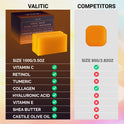 VALITIC Kojic Acid Dark Spot Remover Soap Bars with Vitamin C, Retinol, Collagen, Turmeric - Original Japanese Complex Infused with Hyaluronic Acid