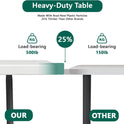 Folding Table 6ft - Heavy Duty Plastic Table with Handle, Foldable & Portable, Fold-in-Half Utility Tables for Outdoor, Dining, Wedding, Events