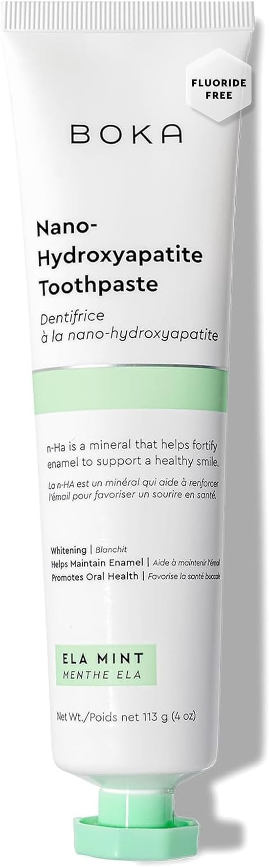 Boka Fluoride Free Toothpaste Nano Hydroxyapatite, Helps Remineralize, Appropriate for Sensitive Teeth, Whitening - for Adult, Kids Oral Care - Ela