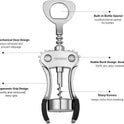 Beneno Wine Opener, Zinc Alloy Premium Wing Corkscrew with Multifunctional Bottles Opener, Sharp Wine Corkscrew with Ergonomic Non-Slip Wing Handle