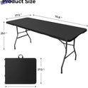 Folding Table 6ft Portable Heavy Duty Plastic Fold-in-Half 6 Foot Foldable Table Utility Dining Indoor Outdoor with Carrying Handle for Camping