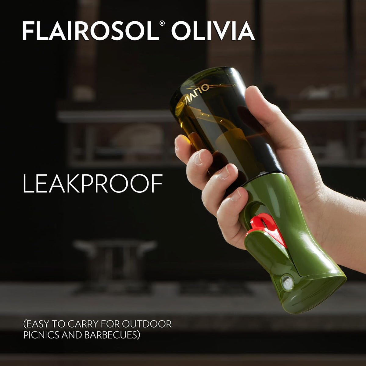 FLAIROSOL OLIVIA Oil Sprayer for Cooking, 200ml Glass Olive Oil Sprayer, Continuous Cooking Spray with Portion Control, Oil Dispenser for Kitchen