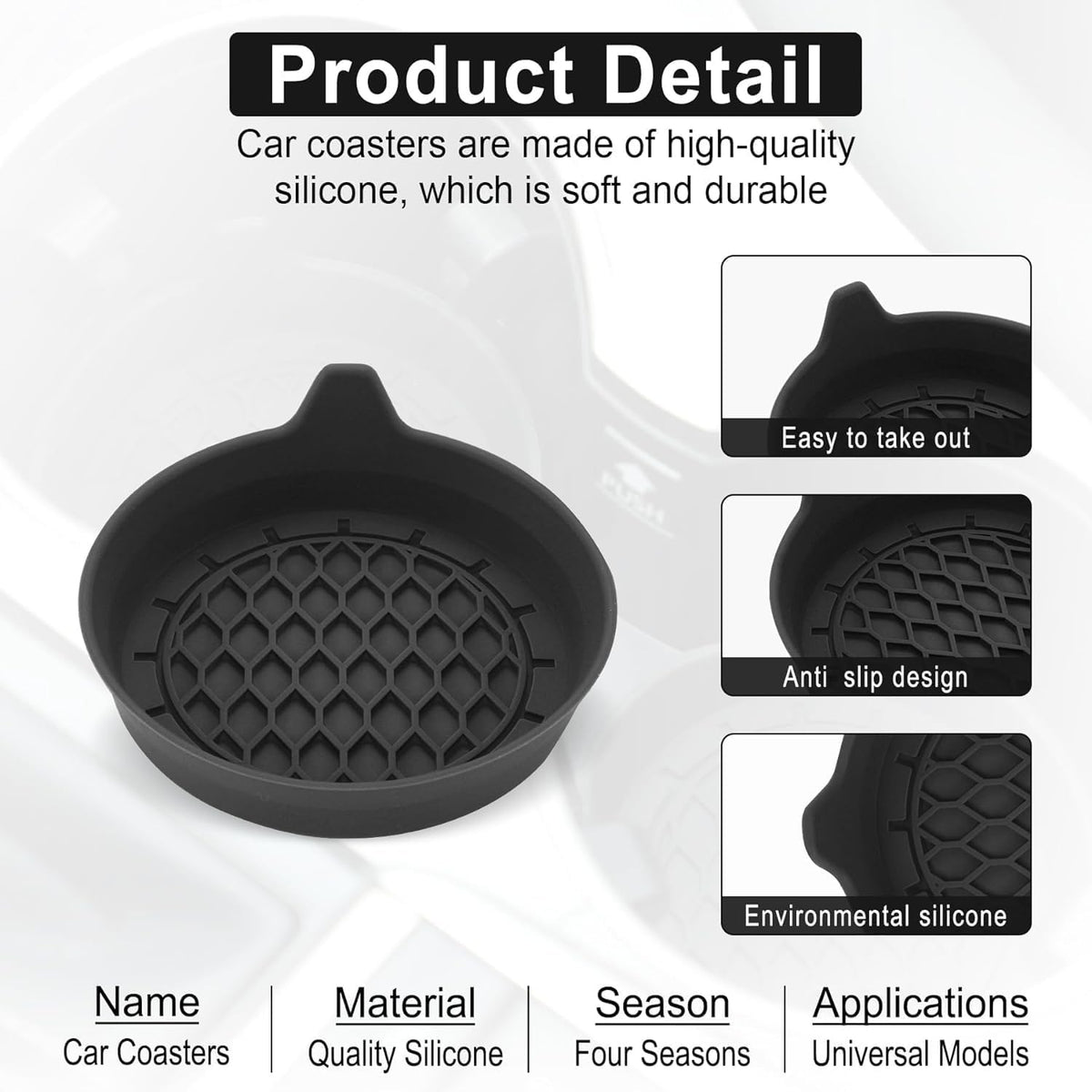 SINGARO Car Cup Holder Coaster, Silicone Cup Holder Insert, Universal Non-Slip Cup Holders, Car Accessories Interior for Women and Man Interior Sets