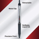 Pilot Precise V5 RT Refillable & Retractable Rollerball Pens, Extra Fine Point Pens 0.5 mm, Black, Pack of 12 - Ideal for School, Journaling & Office
