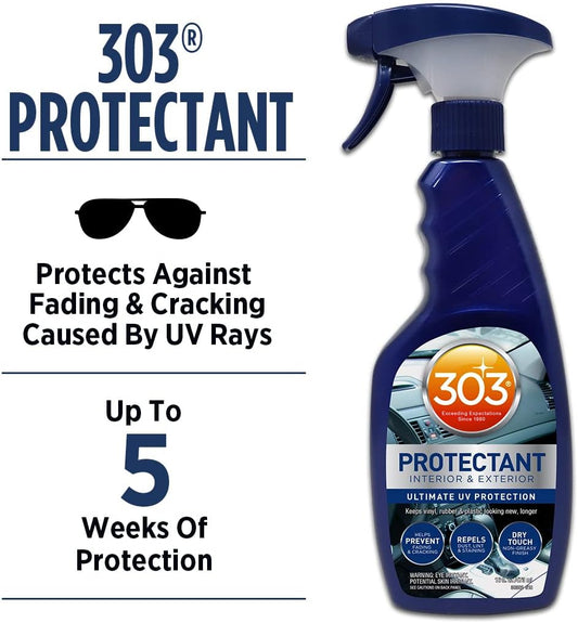 303 Products Automotive Protectant Spray - Helps Prevent Fading & Cracking, Repels Dust, Lint & Staining, Superior UV Protection & Restores Lost