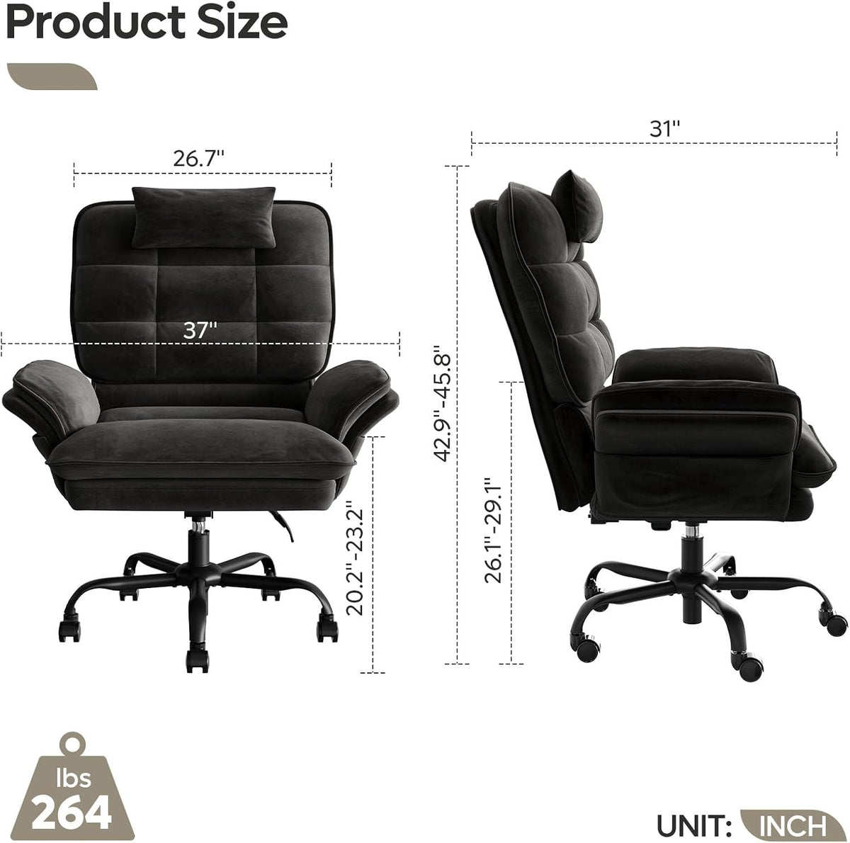 Bestier Cross Legged Office Chair, Criss Cross Chair with Adjustable Arms, 135° Reclining Velet Executive Chair with Wheels, Big and Tall Computer