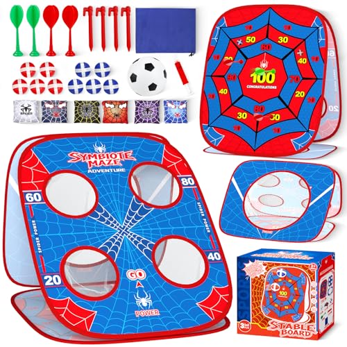 Spider Bean Bag Toss Game, Cornhole Board Outdoor Toys for Kids Age 4-12 | Outdoor Toys for Toddlers, Family Party Activity, Yard Backyard Beach Lawn