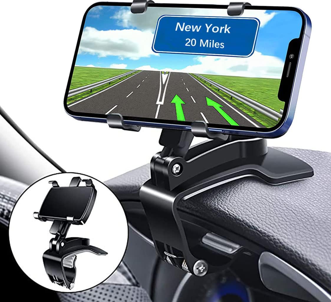 Universal Car Phone Holder Mount,360 Degrees Rotation Dashboard Phone Holder [Upgrade Clip Never Fall],car Phone Mount for