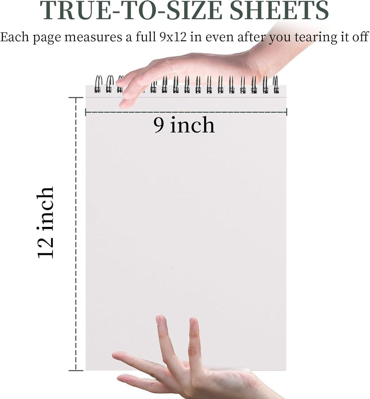 SuFly Sketch Book 9x12, Drawing Paper Pad-68lb/100gsm, Top Spiral Sketchbook Hardcover, 100 Sheets Sketch Pad for Kids Classroom Art Supplies for