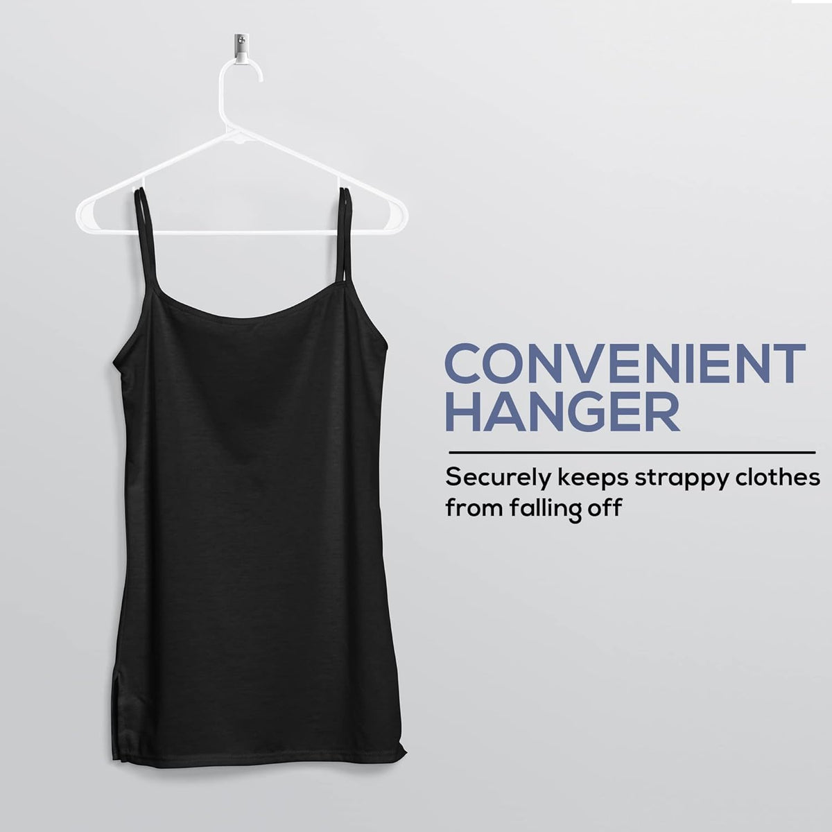 Utopia Home Plastic Hangers 20 Pack - Space Saving Clothes Hanger - Durable & Strong Closet Organizers and Storage with Built-in Strap Hooks