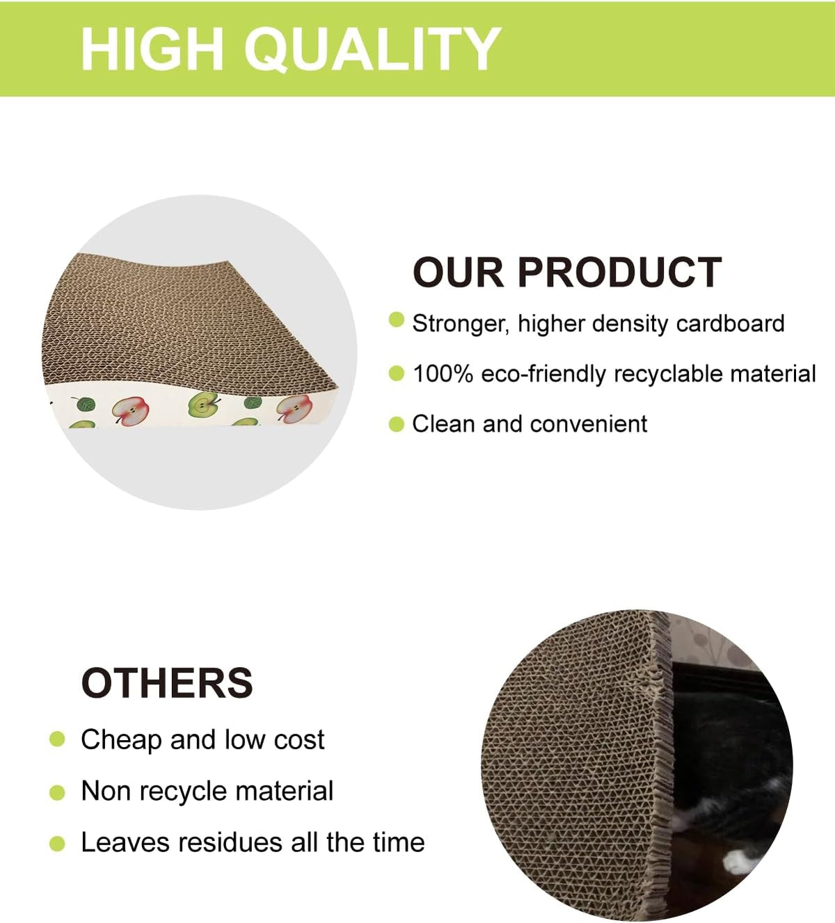 Cat Scratching Board, Corrugate Cat Scratcher for Indoor Cats with Catnip, Cat Scratch Pad with Premium Scratch Textures Design, Cardboard Cat